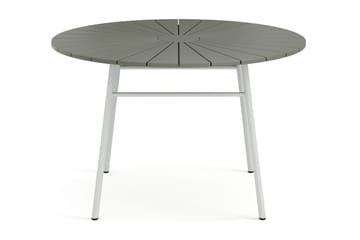 Tunis Runt Matbord utomhus 120 cm i aluminium metall - Grå/Vit - Utemöbler - Utebord & trädgårdsbord - Matbord utomhus