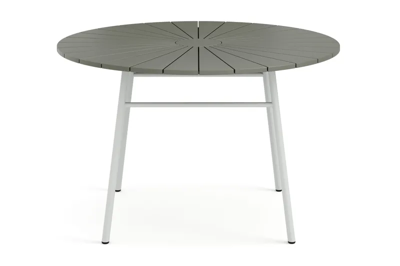 Tunis Runt Matbord utomhus 120 cm i aluminium metall - Grå/Vit - Utemöbler - Utebord & trädgårdsbord - Matbord utomhus