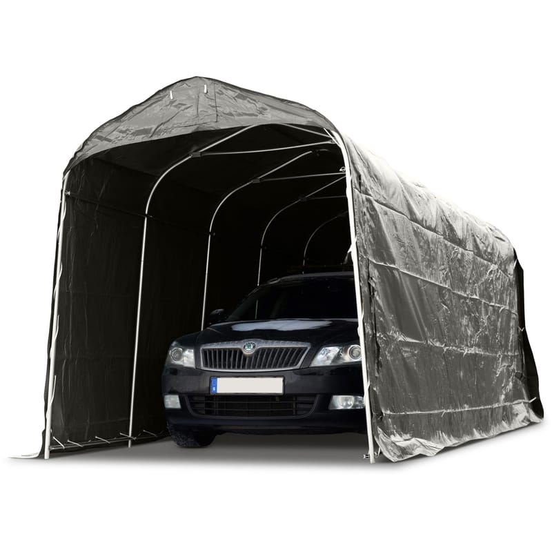 Garagetält 2,4x6m | 14,4m² - 500g/m² | PVC - Grå