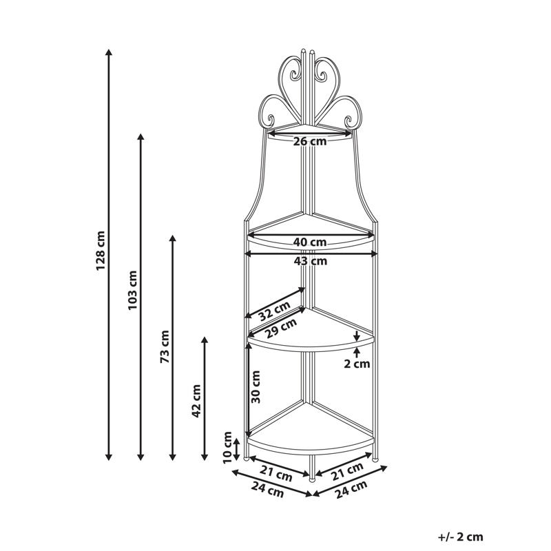 Hylla utomhus Favara 43 cm - Svart/Flerfärgad - Utemöbler - Övrigt utemöbler - Tillbehör utomhus - Hyllor