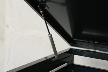 Soptunneskjul 1 kärl | Låsbar | Gasfjäder & ventilation | Mörkgrå metall - Mörkgrå med svart detaljfinish - Trädgård & spabad - Uterum & fritidshus - Förråd & bodar - Soptunneskydd