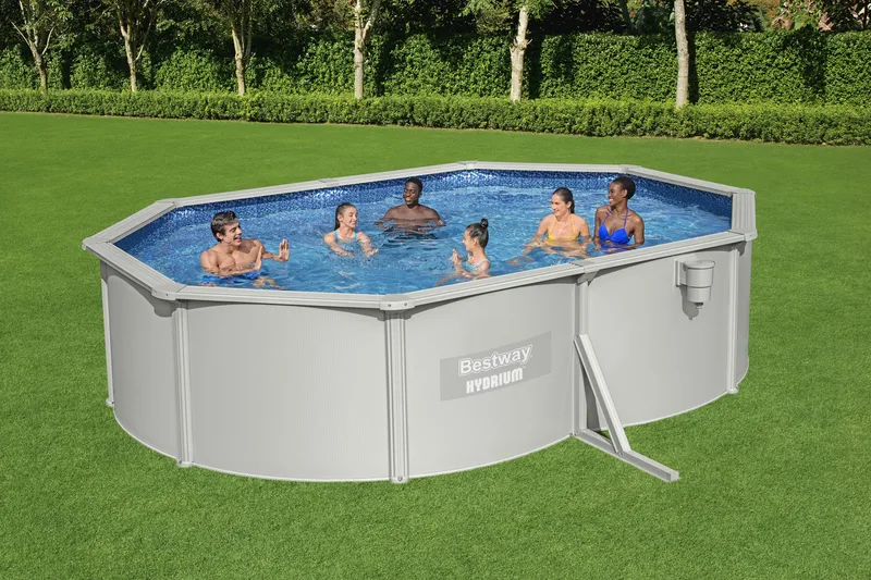 Bestway Stålväggspool Oval 5x3,6 m Hydrium (56586) - Trädgård & spabad - Utomhusbad - Pool - Pool ovan mark