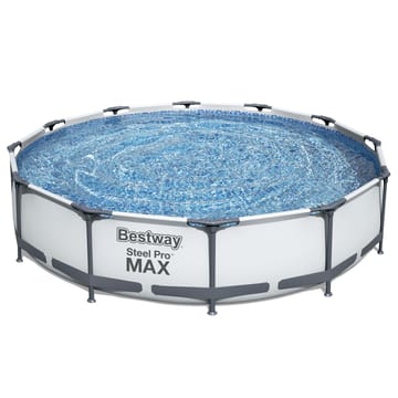 Bestway Steel Pro MAX ovanmarkpool Rund 3,66x0,76 m Grå - Bestway - Trädgård & spabad - Utomhusbad - Pool - Pool ovan mark