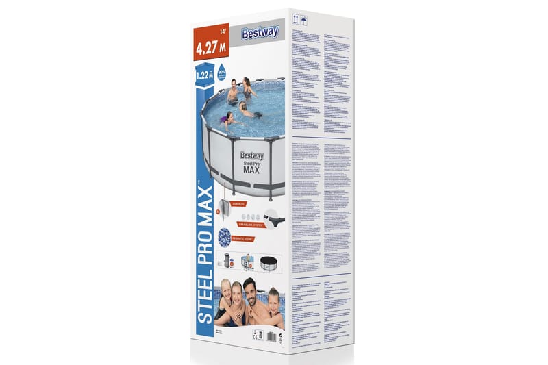 Bestway Steel Pro MAX ovanmarkpool 4,27 m Grå - Trädgård & spabad - Utomhusbad - Pool - Pool ovan mark