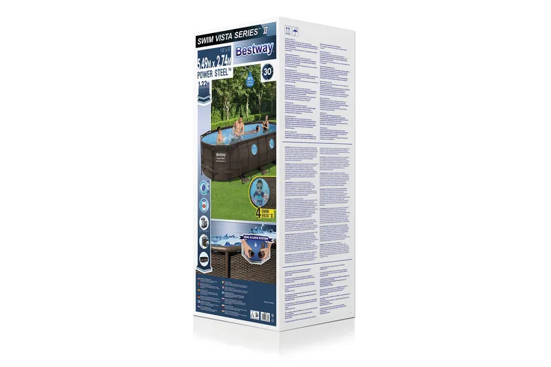 Bestway Power Steel Swim Vista II Ovanmarkpool  5,49x2,74 m - Bestway - Trädgård & spabad - Utomhusbad - Pool - Pool ovan mark