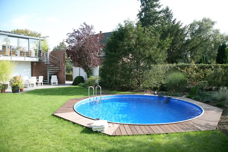 Pool ovan mark Planet Pool Planet Pool Stålväggspool Premium Rund 4,2x1,2m Inbyggd L:Pe Grå - Trädgård & spabad - Utomhusbad - Pool - Pool ovan mark