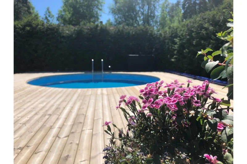 Pool ovan mark Planet Pool Planet Pool Stålväggspool Premium Rund 4,2x1,2m Inbyggd L:Pe Grå - Trädgård & spabad - Utomhusbad - Pool - Pool ovan mark