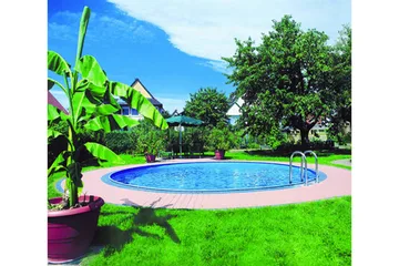 Pool ovan mark Planet Pool Planet Pool Stålväggspool Premium Rund 4,2x1,2m Inbyggd L:Pe Grå - Trädgård & spabad - Utomhusbad - Pool - Pool ovan mark