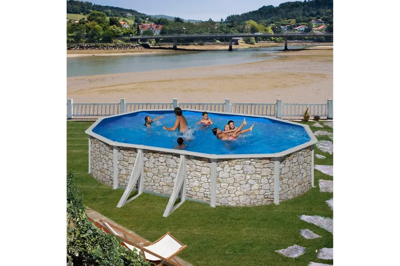 Poolset Planet Pool Classic Stenimitation Oval 5 x 3 x 1,2 m, 5 x 3 x 1,2 m