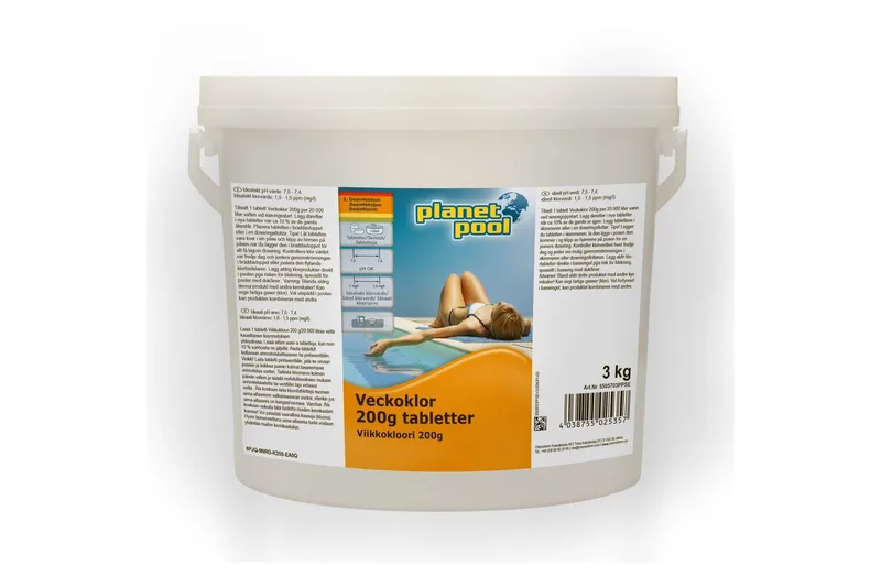 Övrig rengöring och städ Planet Pool Vattenvård Planet Pool Veckoklor 200g Tabletter 3 kg