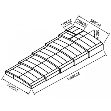 Pooltak 5x10m | Utan skenor | UV-skydd | Flexibel dörr - Mörkgrå/klarglas - Trädgård & spabad - Utomhusbad - Pool & spatillbehör - Poolskydd - Pooltak