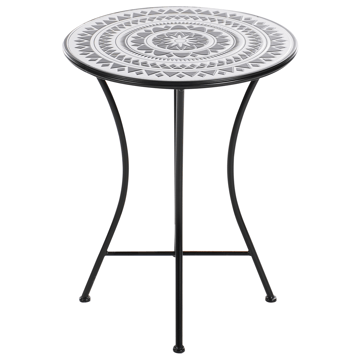 Bistrobord utomhus Comiso 60 cm Järn - Svart/Vit - Utemöbler - Balkong - Balkongmöbler - Balkongbord