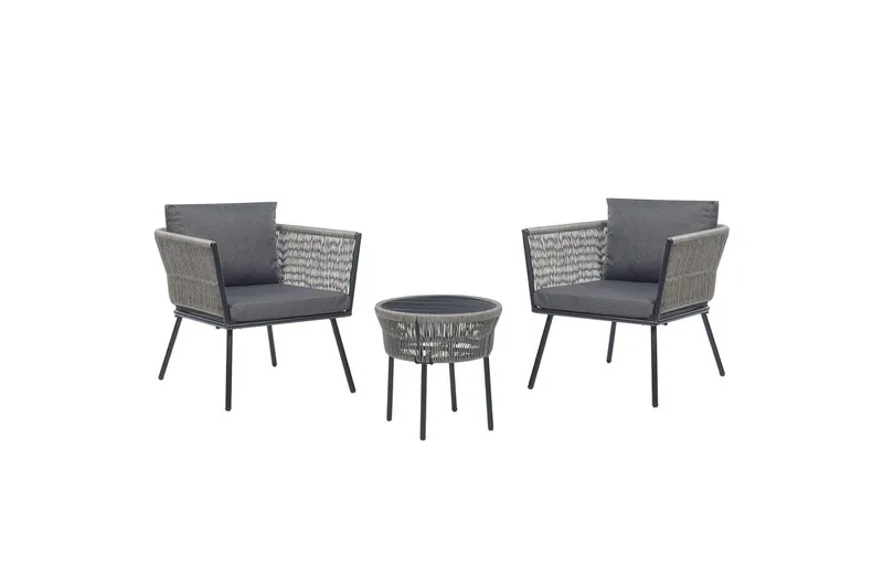 Cafeset Gargano Ljusgrå/svart, Ljusgrå/svart