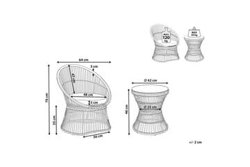 Cafeset Mesyna Vit/Beige - Vit/Beige - Utemöbler - Balkong - Balkongmöbler - Balkonggrupp & balkongset