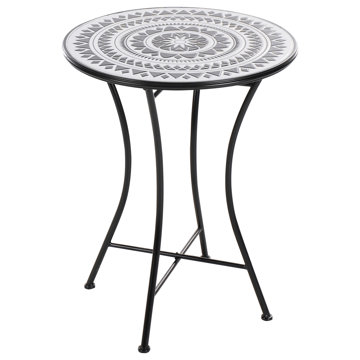 Caféset utomhus Fällbar Comiso Järn - Svart/Vit - Utemöbler - Balkong - Balkongmöbler - Balkonggrupp & balkongset