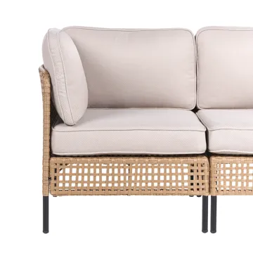 Soffa utomhus 2-Sits Omegana Konstrotting - Beige/Svart - Utemöbler - Balkong - Balkongmöbler - Soffa balkong