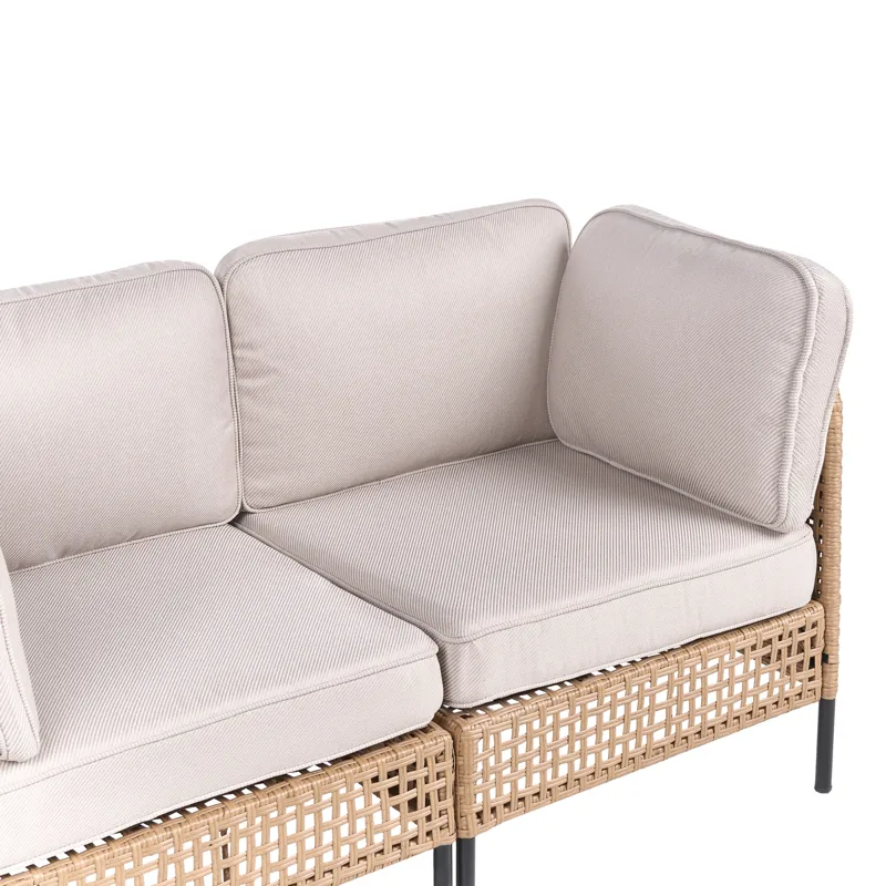 Soffa utomhus 2-Sits Omegana Konstrotting - Beige/Svart - Utemöbler - Balkong - Balkongmöbler - Soffa balkong