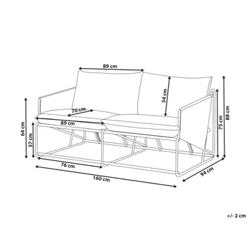 Soffa utomhus 2-Sits Ponte - Grå - Utemöbler - Balkong - Balkongmöbler - Soffa balkong
