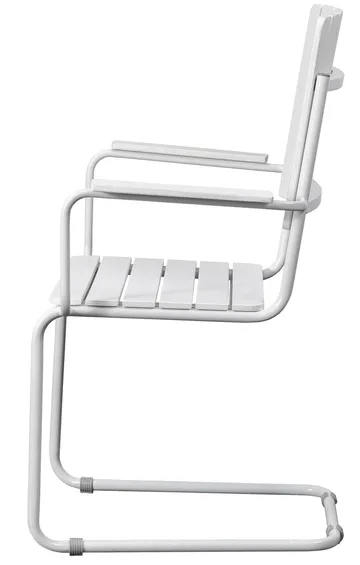 Utematstol Holmö med Armstöd - Vit - Utemöbler - Balkong - Balkongmöbler - Balkongstol