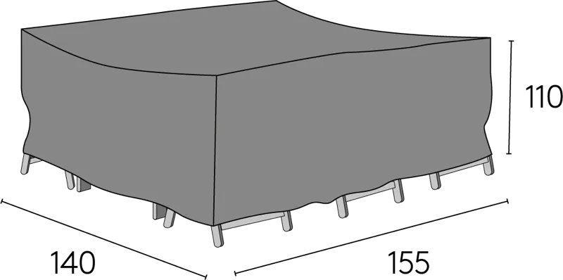 Hillerstorp Möbelskydd 155x140x110 cm Grå - Hillerstorp - Utemöbler - Dynförvaring & möbelskydd - Överdrag utemöbler