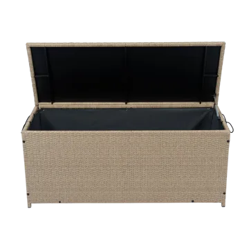 Dynbox i konstrotting | 420L | Beige - Utemöbler - Dynförvaring & möbelskydd - Dynboxar & dynlådor
