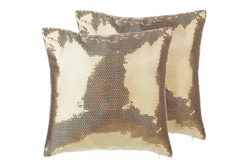 Prydnadskuddar Aster set om 2 Guld - Guld - Textil & mattor - Filtar, kuddar & plädar - Utekudde