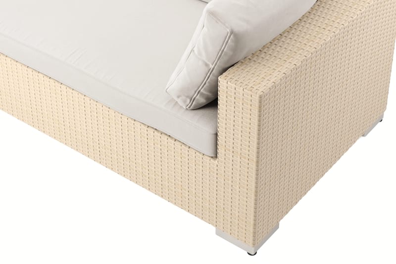 Bahamas L-formad utesoffa höger, 7-sits med bord och hylla - Beige - Utemöbler - Loungemöbler - Soffgrupp utomhus