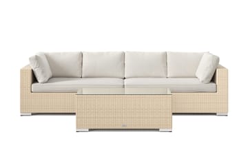 Bahamas utesoffa 4-sits med bord - Beige - Utemöbler - Loungemöbler - Soffgrupp utomhus
