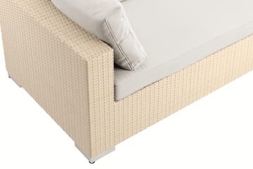 Bahamas utesoffa 5-sits vändbar schäslong med avslut och bord med hylla - Beige - Utemöbler - Loungemöbler - Soffgrupp utomhus