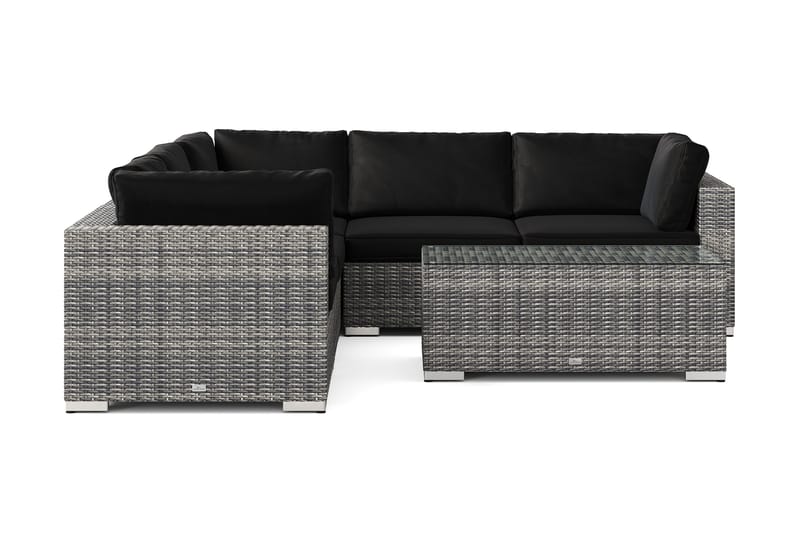 Bahamas utomhus hörnsoffa 5-sits vändbar med bord - Grå - Utemöbler - Loungemöbler - Soffgrupp utomhus