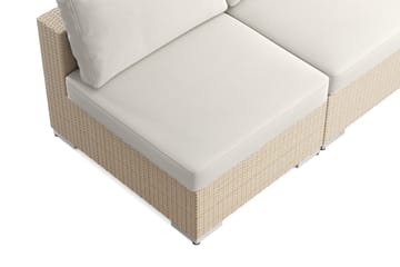 Bahamas utomhus hörnsoffa 7-sits vändbar med öppet avslut och bord - Beige - Utemöbler - Loungemöbler - Soffgrupp utomhus