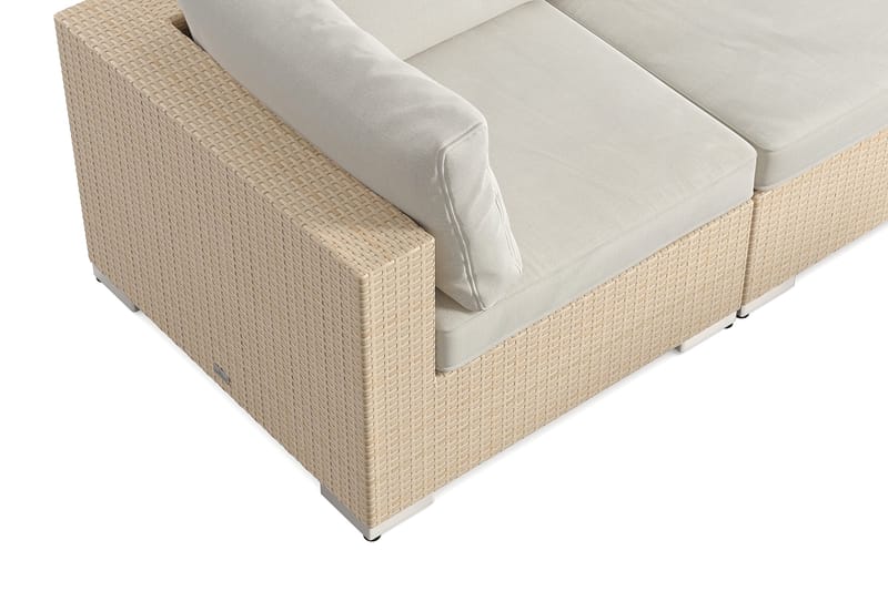 Bahamas utomhus hörnsoffa 8-sits vändbar med fåtölj och bord - Beige - Utemöbler - Loungemöbler - Soffgrupp utomhus