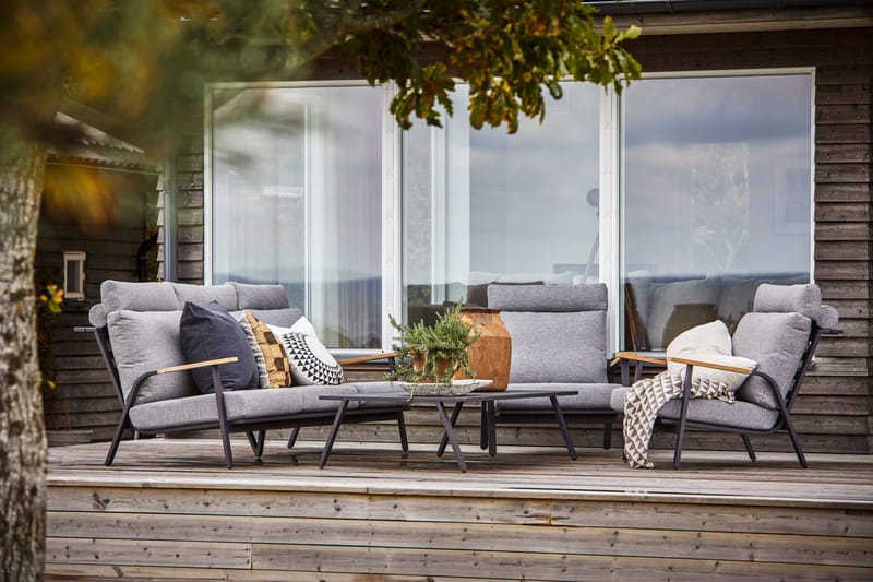 Hillerstorp Kungshult Utesoffa 3-Sits Grå - Utemöbler - Loungemöbler - Loungesoffa