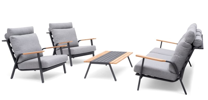 Hillerstorp Kungshult Utesoffa 3-Sits Grå - Utemöbler - Loungemöbler - Loungesoffa