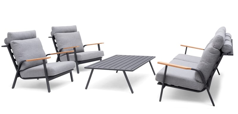 Hillerstorp Kungshult Utesoffa 3-Sits Grå - Utemöbler - Loungemöbler - Loungesoffa