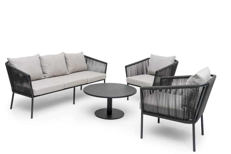 Hillerstorp Lersund Utesoffa Svart/Grå - Svart/Grå - Utemöbler - Loungemöbler - Loungesoffa