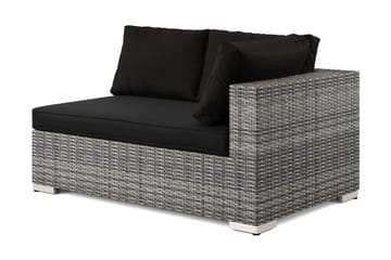 Bahamas Högermodul utomhus 140 cm i konstrotting - Grå - Utemöbler - Loungemöbler - Modulsoffa utomhus