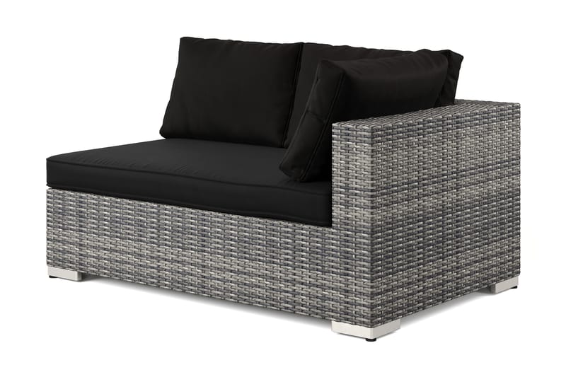 Bahamas Högermodul utomhus 140 cm i konstrotting - Grå - Utemöbler - Loungemöbler - Modulsoffa utomhus