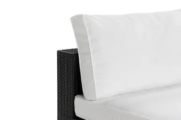 Bahamas Mittmodul utomhus i konstrotting - Svart / Vit - Utemöbler - Loungemöbler - Modulsoffa utomhus