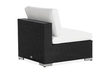 Bahamas Mittmodul utomhus i konstrotting - Svart / Vit - Utemöbler - Loungemöbler - Modulsoffa utomhus