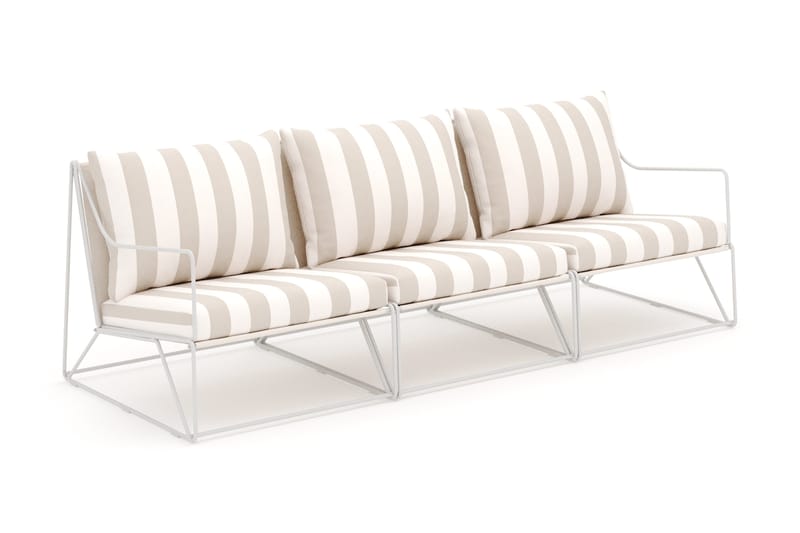 Usteryd 3 sits Loungesoffa, Beige/Striped