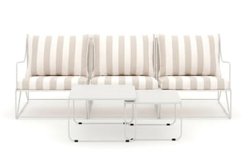 Usteryd 3 sits Loungesoffa med satsbord - Beige/Striped - Utemöbler - Loungemöbler - Soffgrupp utomhus