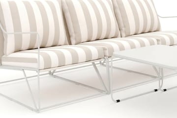 Usteryd 3 sits Loungesoffa med satsbord - Beige/Striped - Utemöbler - Loungemöbler - Soffgrupp utomhus