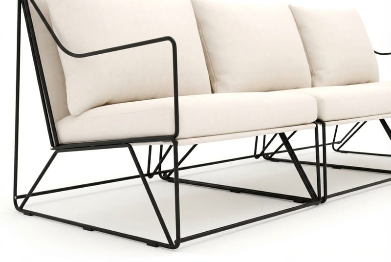 Usteryd 3 sits Loungesoffa - Svart/Beige - Utemöbler - Loungemöbler - Loungesoffa