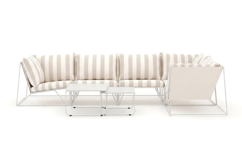 Usteryd utomhus hörnsoffa 5-sits vändbar - Beige/Striped - Utemöbler - Loungemöbler - Soffgrupp utomhus