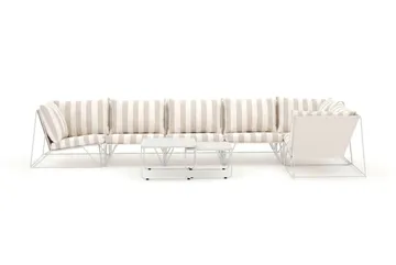 Usteryd utomhus hörnsoffa 6-sits vändbar - Beige/Striped - Utemöbler - Loungemöbler - Soffgrupp utomhus