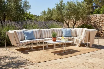 Usteryd utomhus hörnsoffa 6-sits vändbar - Beige/Striped - Utemöbler - Loungemöbler - Soffgrupp utomhus