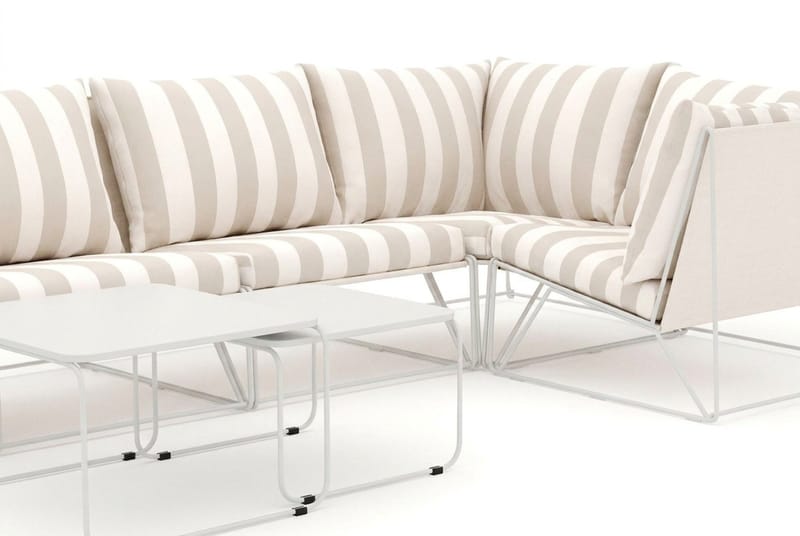 Usteryd utomhus hörnsoffa 6-sits vändbar - Beige/Striped - Utemöbler - Loungemöbler - Soffgrupp utomhus