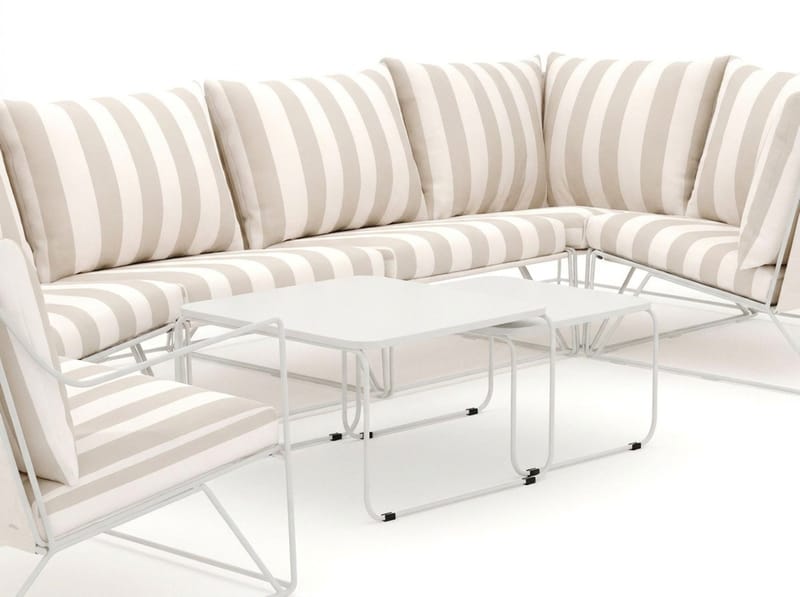 Usteryd utomhus hörnsoffa 6-sits vändbar med fåtölj - Beige/Striped - Utemöbler - Loungemöbler - Soffgrupp utomhus