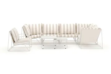Usteryd utomhus hörnsoffa 6-sits vändbar med fåtölj - Beige/Striped - Utemöbler - Loungemöbler - Soffgrupp utomhus